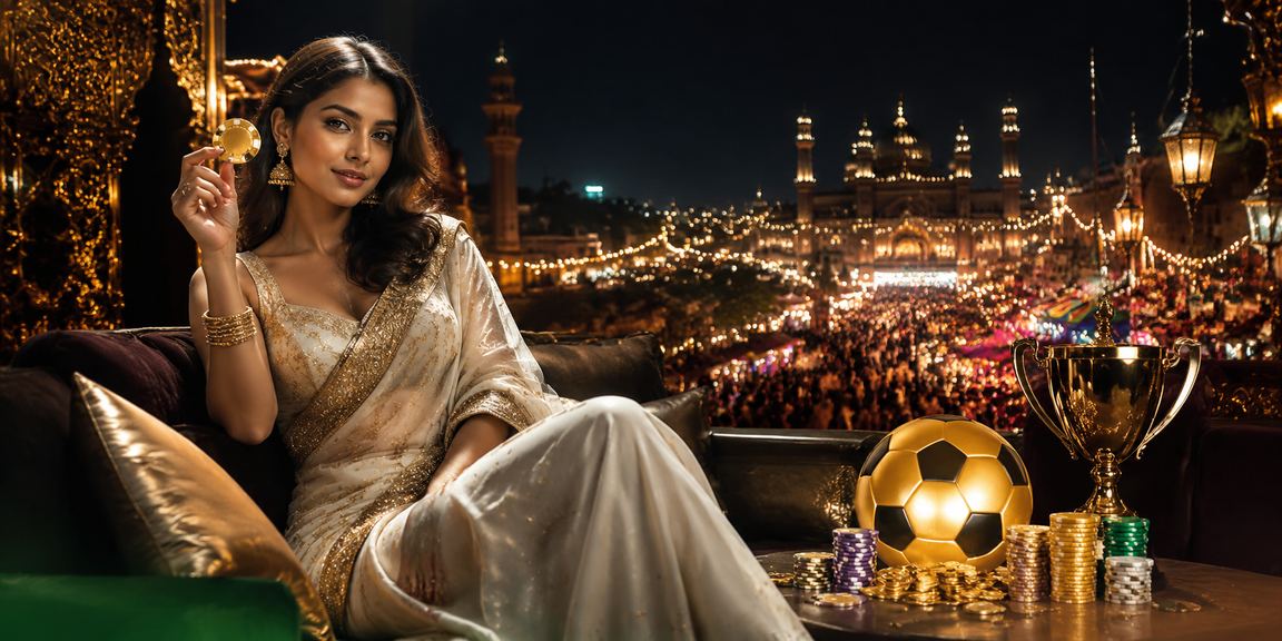 An Indian woman betting on football on a mobile device