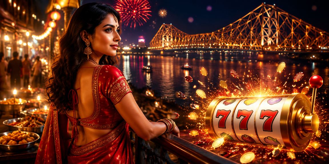 Red and gold themed slots game interface in Kolkata