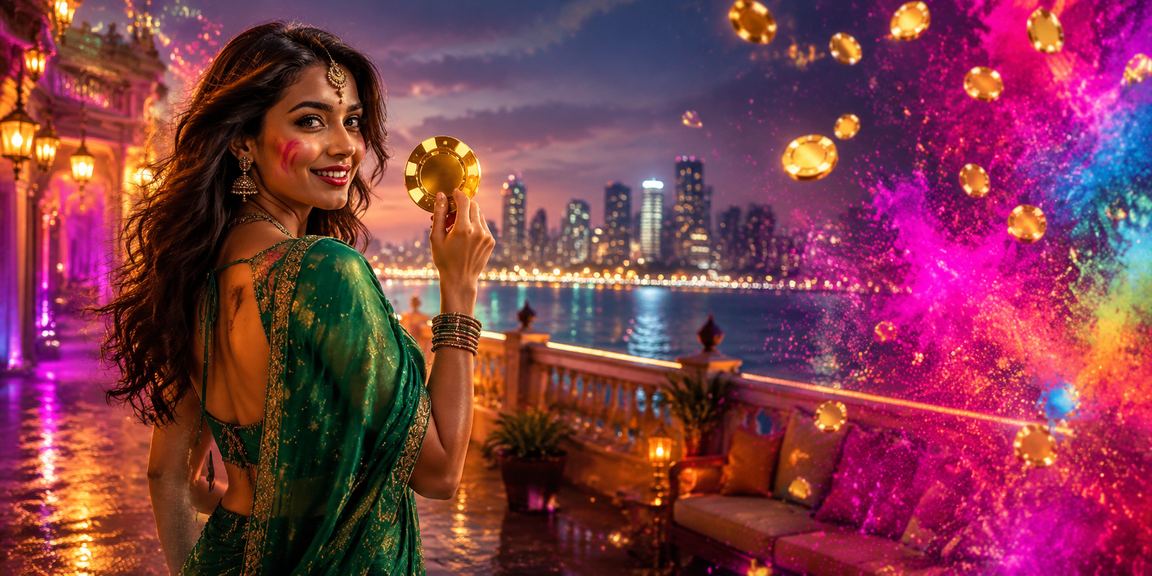 Female player enjoying online betting on a mobile device in Mumbai